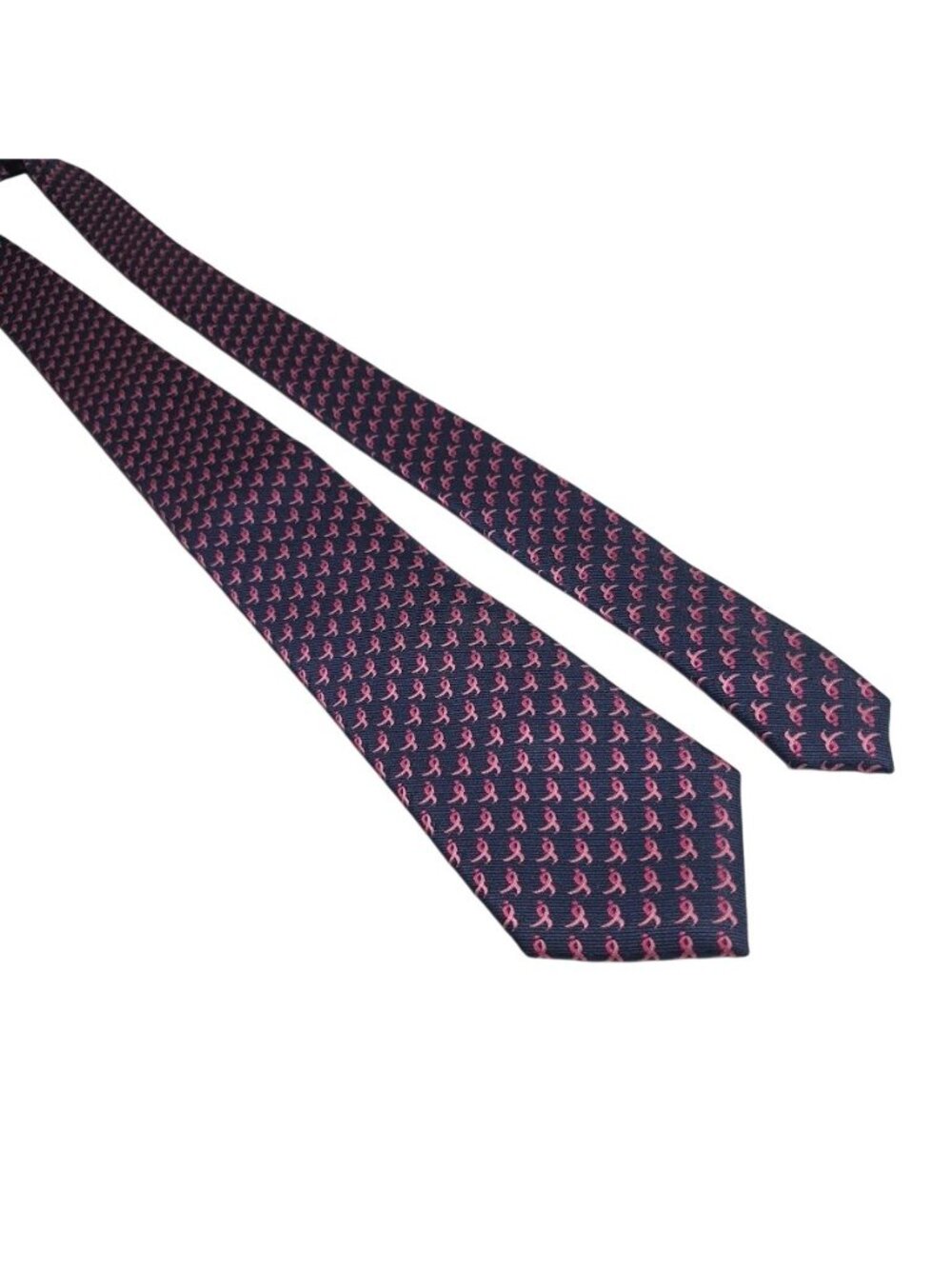 Knots For Hope Susan G Komen Pink Ribbon Navy Blue Mens Neck Tie Polyester Gift